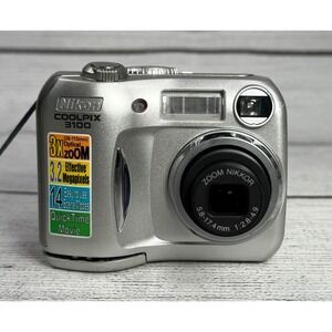 Nikon Coolpix 3100 Digital Camera Silver 3.2MP 3x Optical Zoom E3100 Vintage